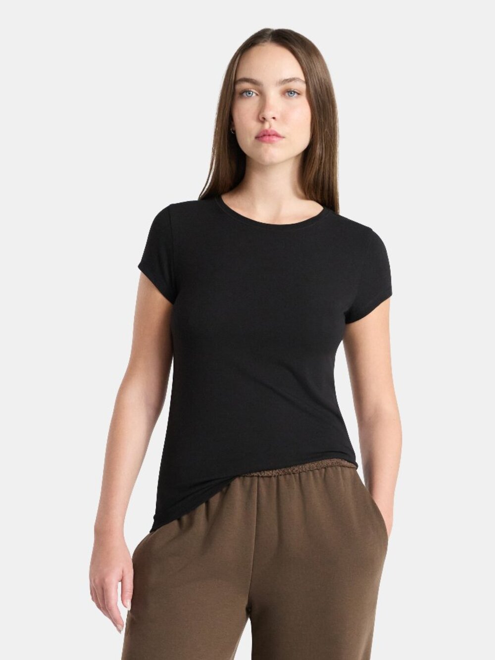 Crew Neck Tee with Short Sleeves 1 Pack, Women’s